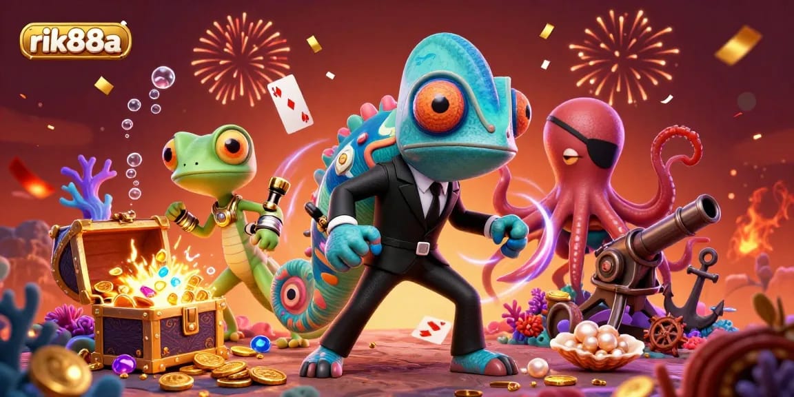 Experience exciting gameplay at rik88a with vibrant 3D underwater treasure, colorful gems, and dynamic characters.