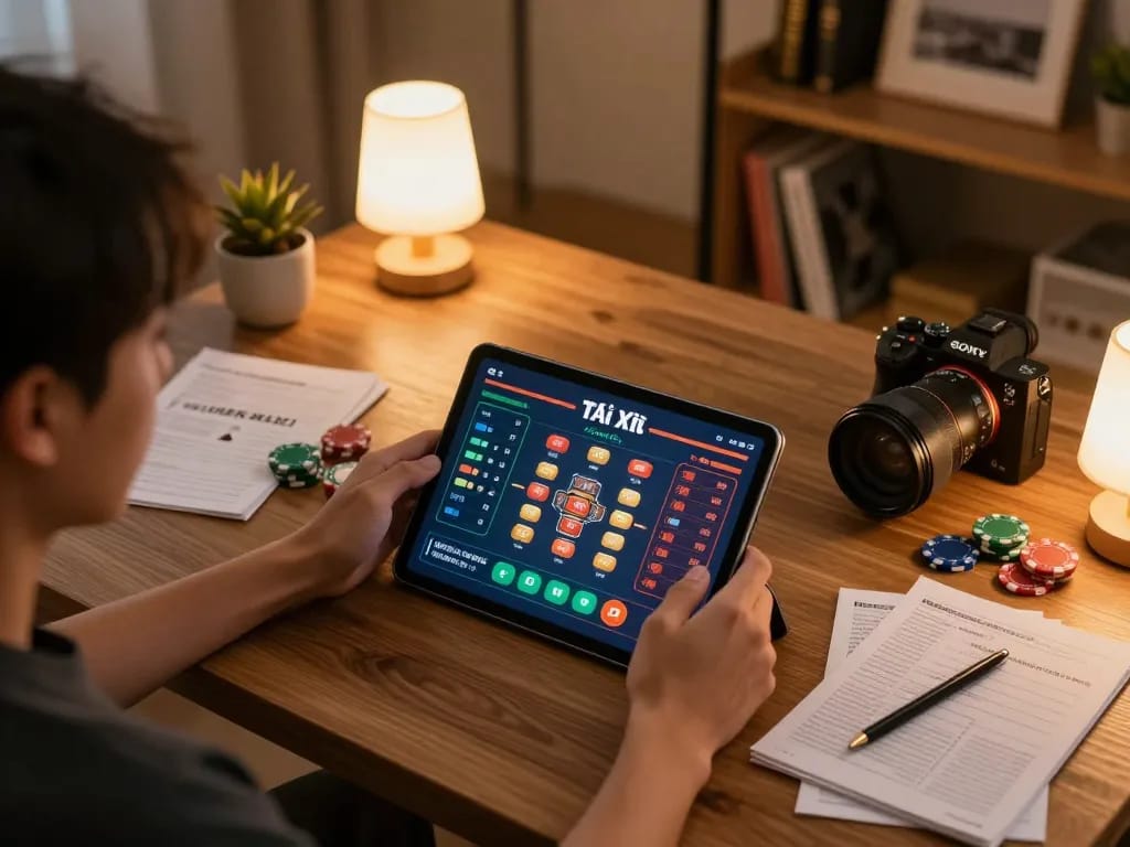 Tài Xỉu online gameplay at taixiuonline8, showcasing strategic betting decisions on tablet.