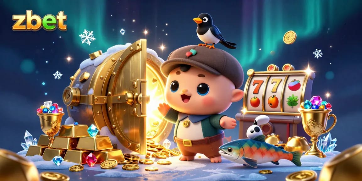 Engage with zbet's exciting slot experience featuring cartoon characters and rich casino elements.