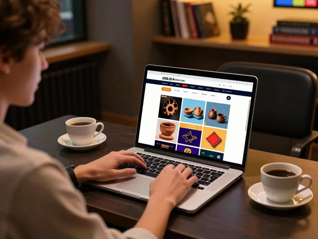 Player engaging in online casino gaming with the milkandhoneyclay website, showcasing a cozy atmosphere