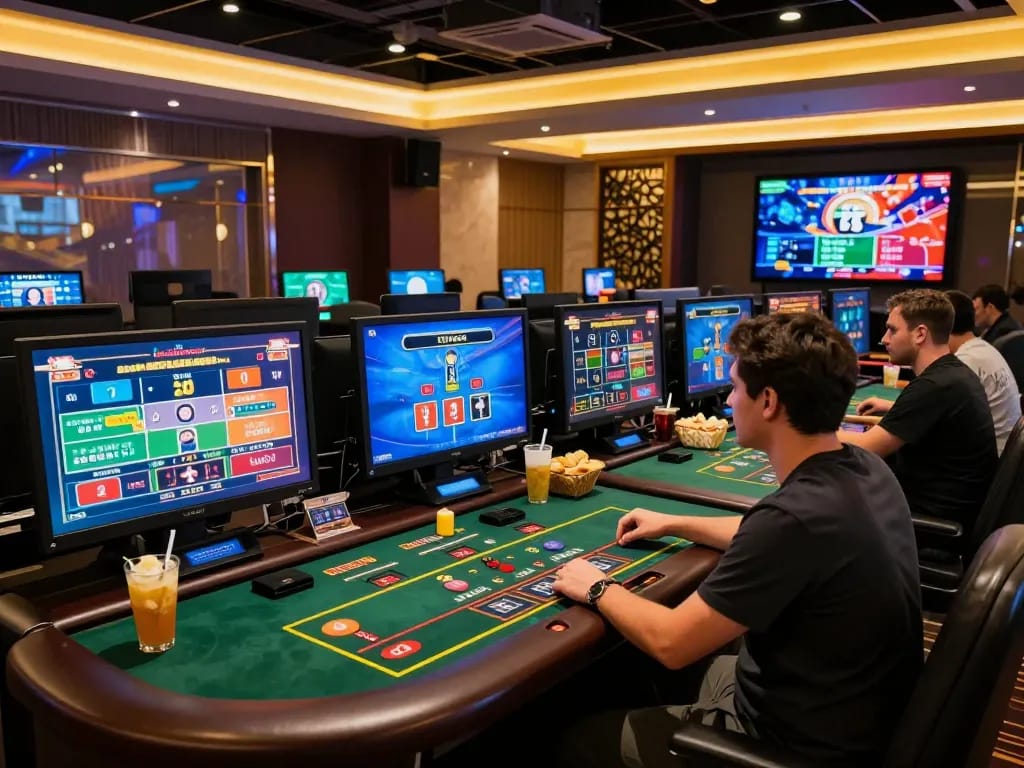 Engaged player enjoys live dealer games on multiple screens at 88clbgo online casino.