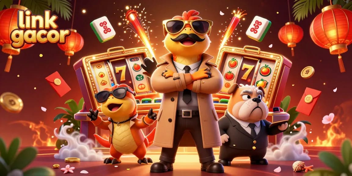Experience link gacor with dynamic slot action and vibrant casino atmosphere in this 3D scene.