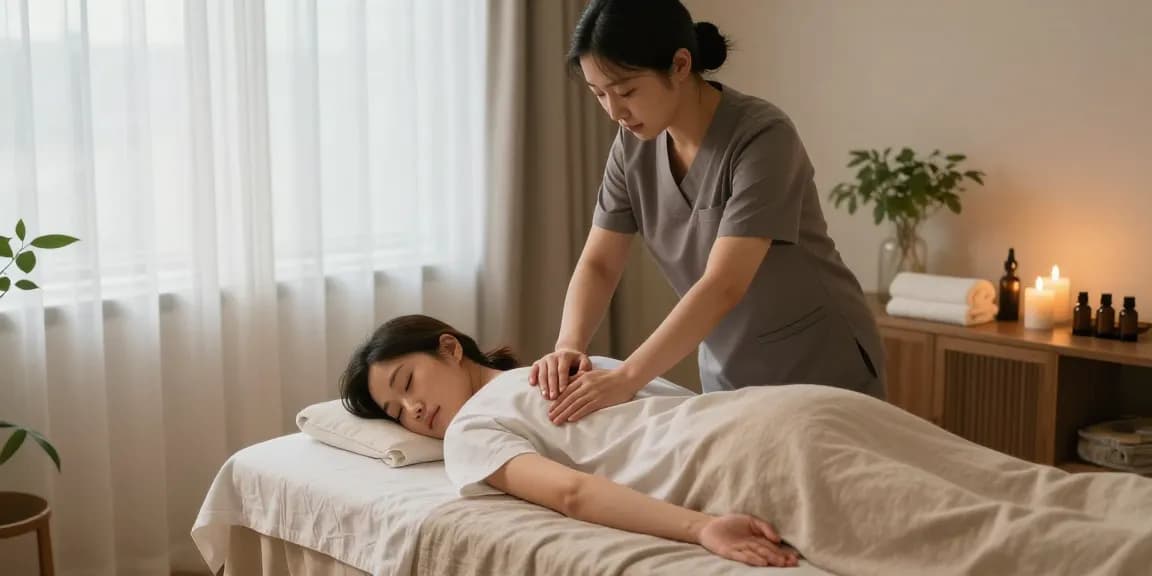 Experience an authentic 부천출장안마 with a skilled Korean massage therapist in a serene home setting.