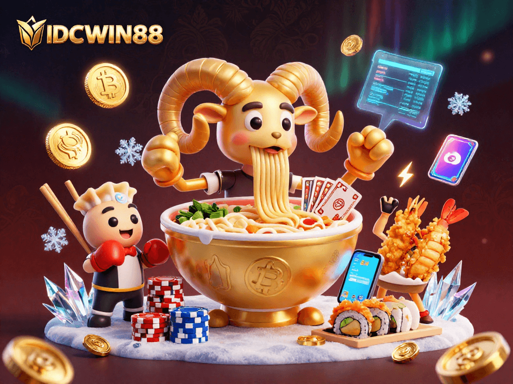 IDCWIN88 players experiencing an exhilarating 3D casino game scene filled with vibrant characters and exciting crypto elements.