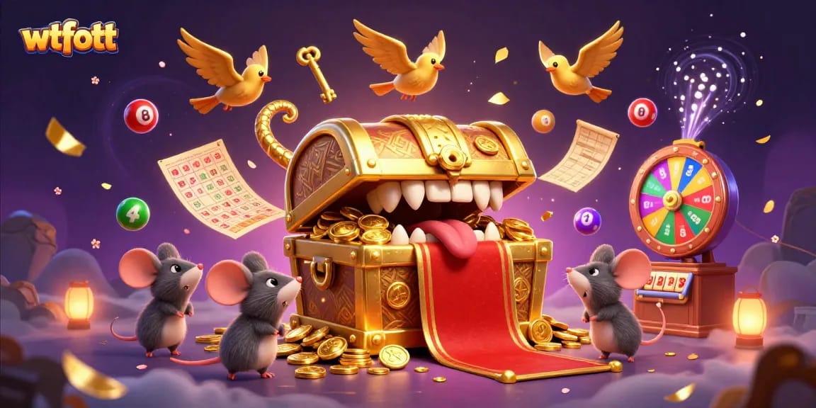 Spin the excitement with wtfott's vibrant lottery scene featuring dynamic game elements.