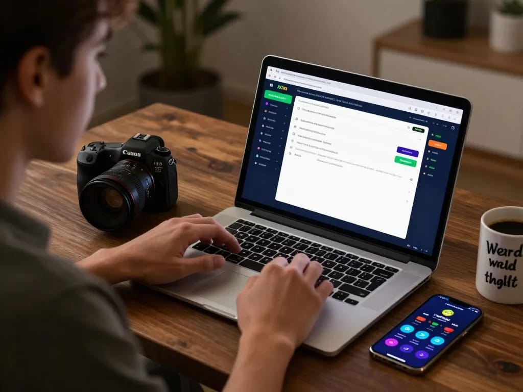 Myfairplay pro login user engaging with online betting platform in a cozy workspace