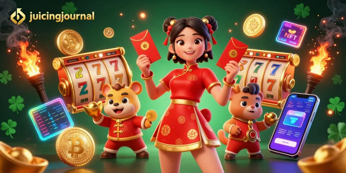 Play exciting games at juicingjournal featuring vibrant scenes of slots and festive elements.