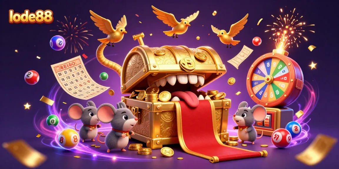 Experience riches with the lode88 treasure hoard as mice gather lottery riches.