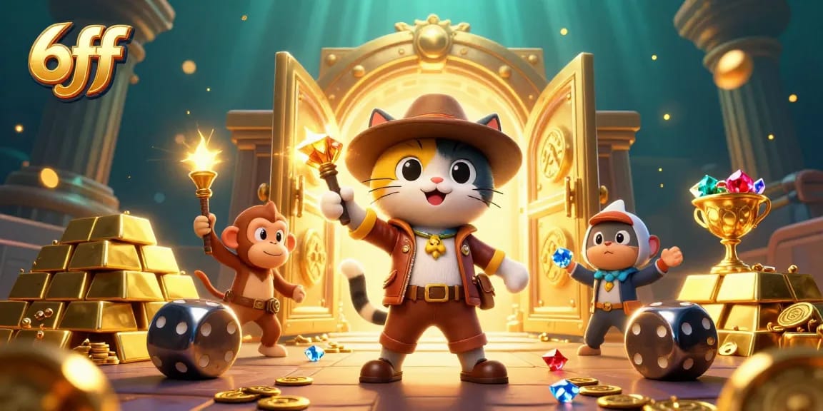 Engage with the 6ff gaming experience in this vibrant treasure-filled casino scene.