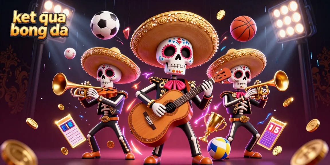 Experience the excitement of ket qua bong da with vibrant sports elements and engaging mariachis.