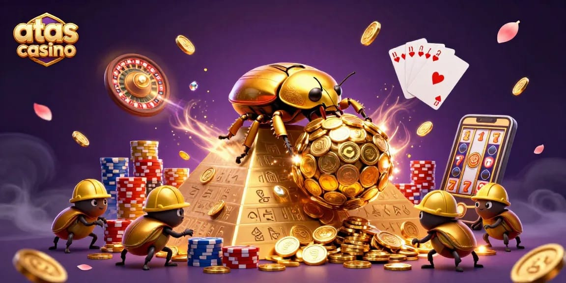 Engage in thrilling action at atas casino with a vibrant 3D scene showcasing golden treasures and animated gameplay elements.