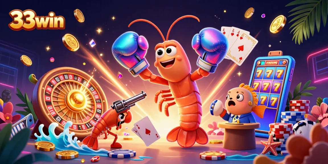 Experience exhilarating gameplay with 33win's dynamic characters and thrilling elements in an engaging casino scene.