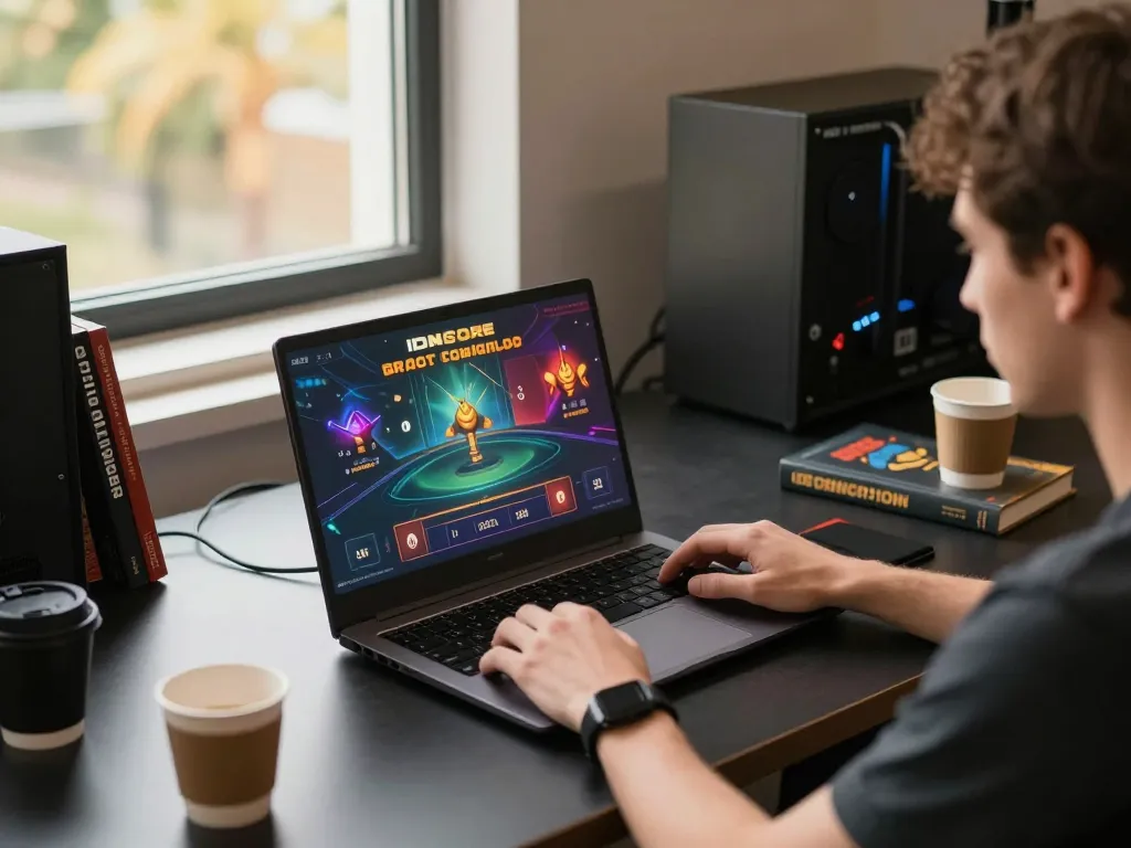 Player engaging with IDNSCORE online casino games, showcasing immersive visual graphics
