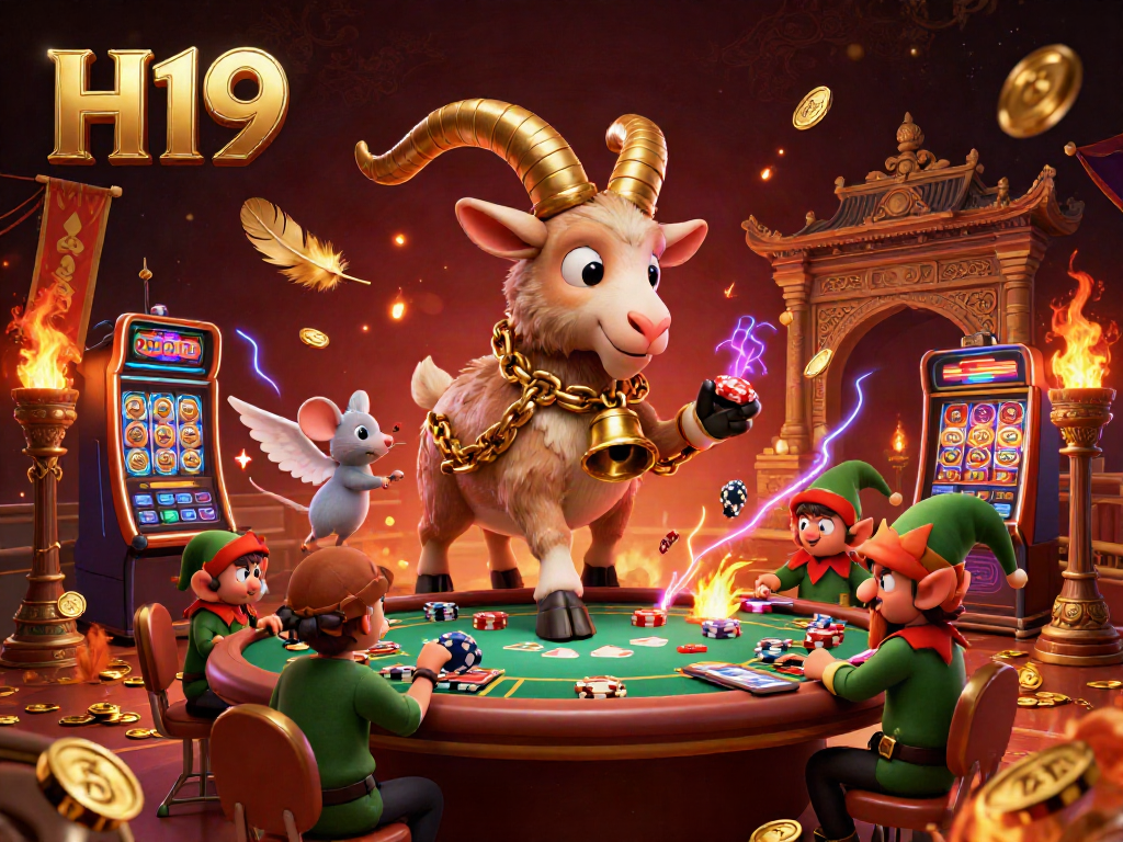 Experience the thrilling casino atmosphere with H19 as Krampus and friends engage in exciting gaming.