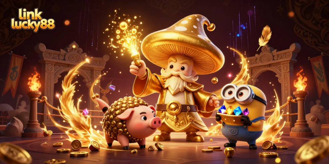 Engage in thrilling gameplay with link lucky88, featuring a magical 3D casino scene full of treasures.