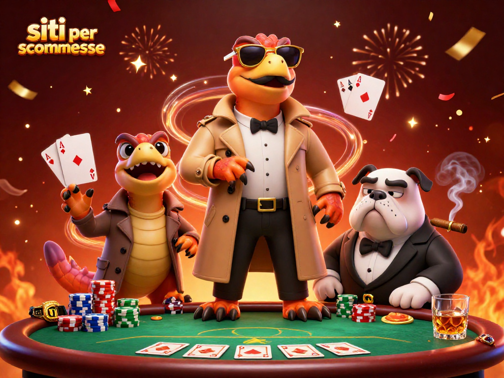 Raptors in trench coat cercano di entrare in un casino VIP mentre giocano con i siti per scommesse.