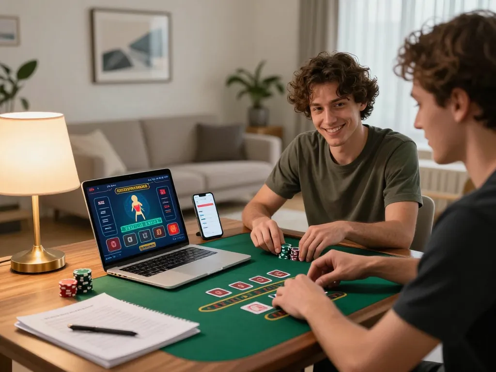 Player on vegasslot77 engaging with live dealer blackjack at home, showcasing strategic gameplay