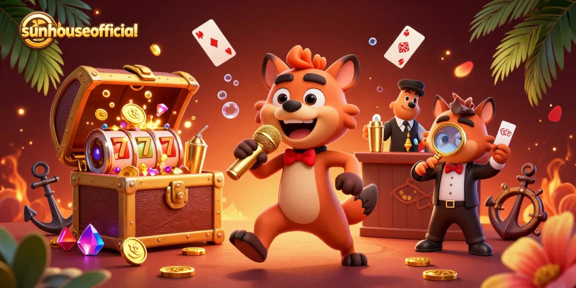 Experience the laughter and excitement at sunhouseofficial's unique casino club with our fun hyena characters!