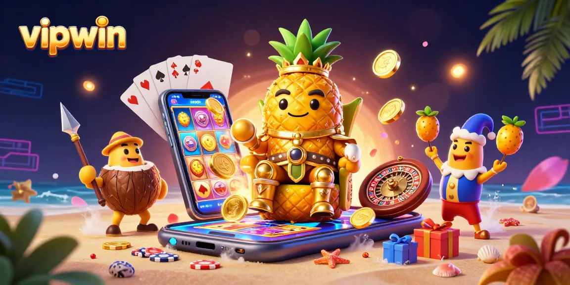 Experience the excitement of vipwin with a vibrant 3D casino scene showcasing interactive elements and a colorful atmosphere.