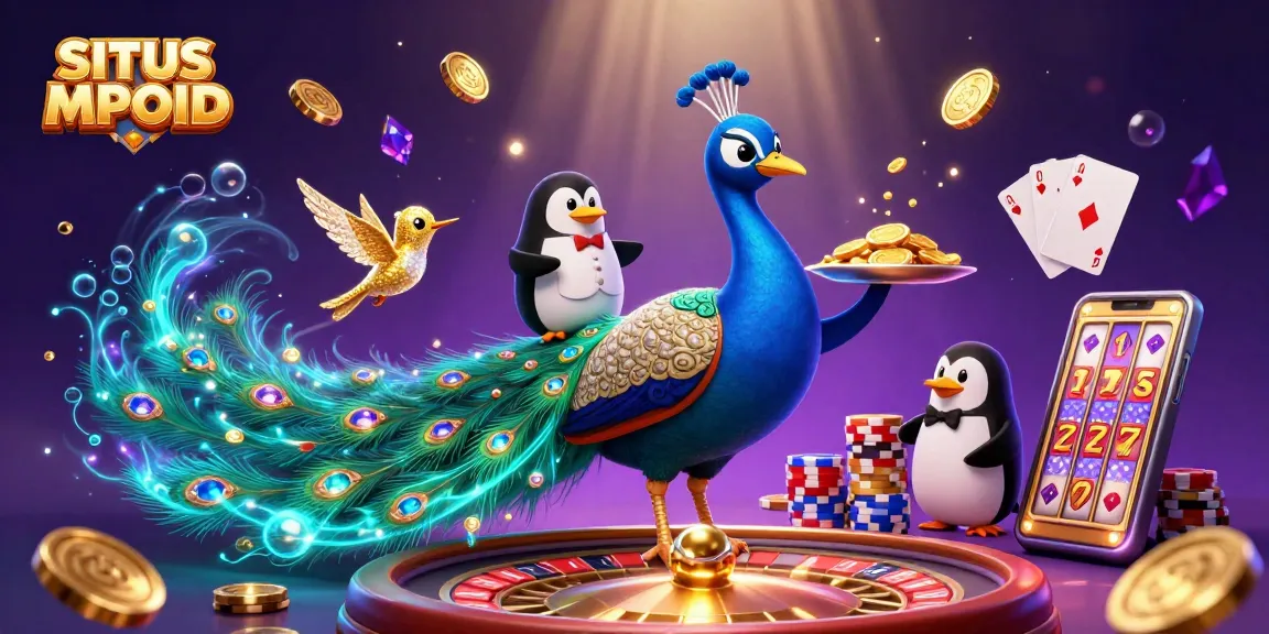 Experience the thrill of SITUS MPOID with a vibrant 3D casino scene filled with jewels and winnings.