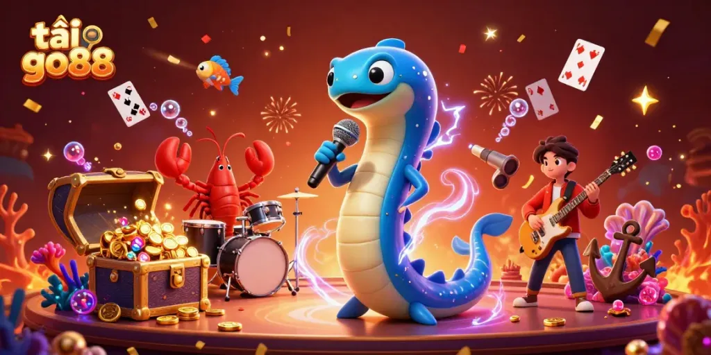 Experience the excitement of tải go88 with an underwater casino backdrop showcasing vibrant characters.