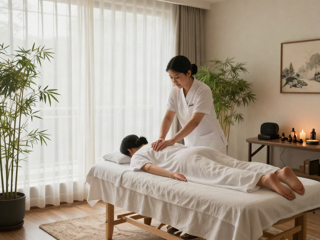 Relaxing 남양주출장안마 session at a tranquil spa with soothing ambiance.