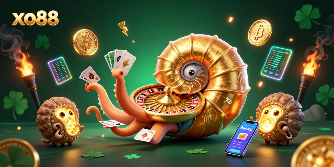 Engage with xo88's vibrant 3D casino scene showcasing cryptocurrency and gaming elements for thrilling bets.