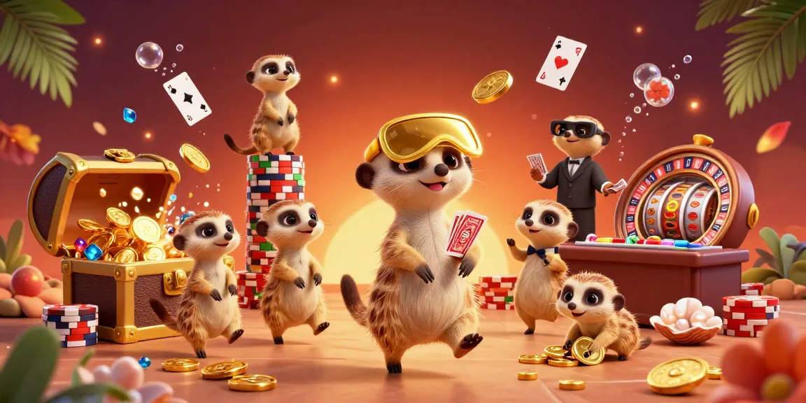 Experience the excitement of FV88 com with a vibrant meerkat casino scene featuring dynamic game elements.