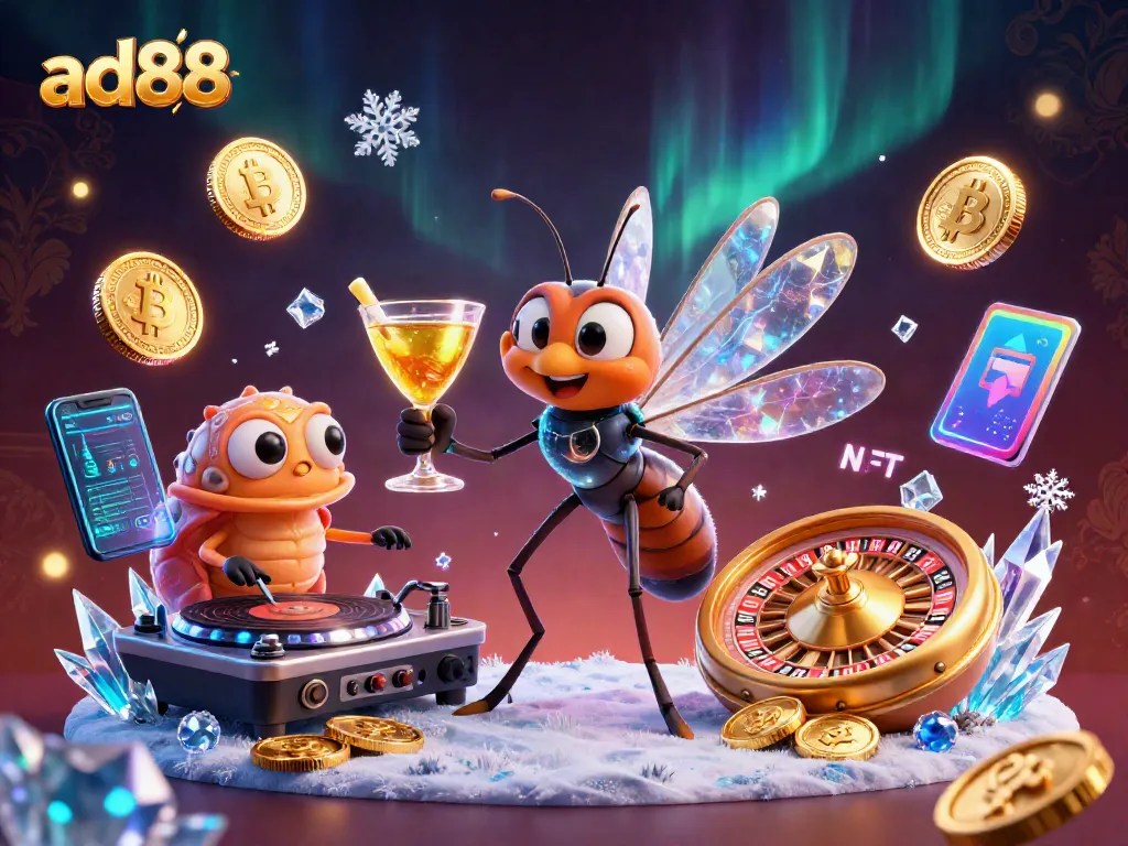 Engage with ad88 while enjoying a dynamic casino atmosphere featuring unique characters and immersive crypto elements.