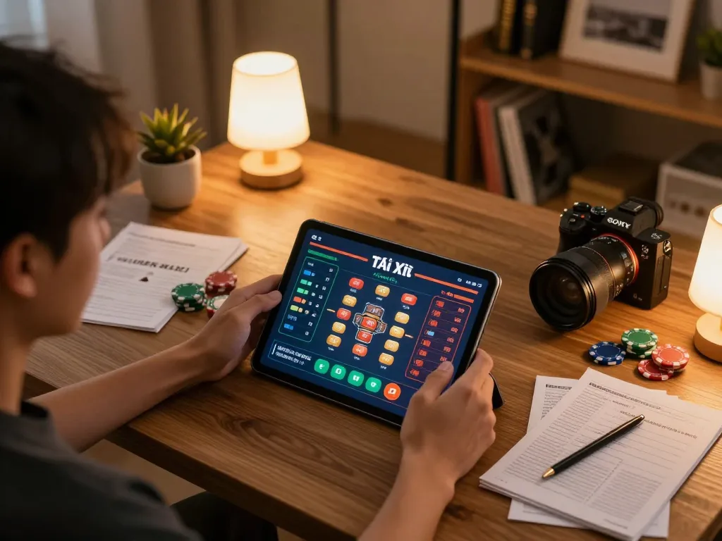 Tài Xỉu online gameplay at taixiuonline8, showcasing strategic betting decisions on tablet.