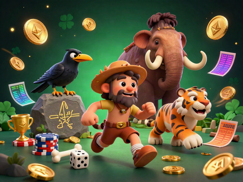 Experience exhilarating gameplay in a bitcoin casino with unique characters in a prehistoric setting.