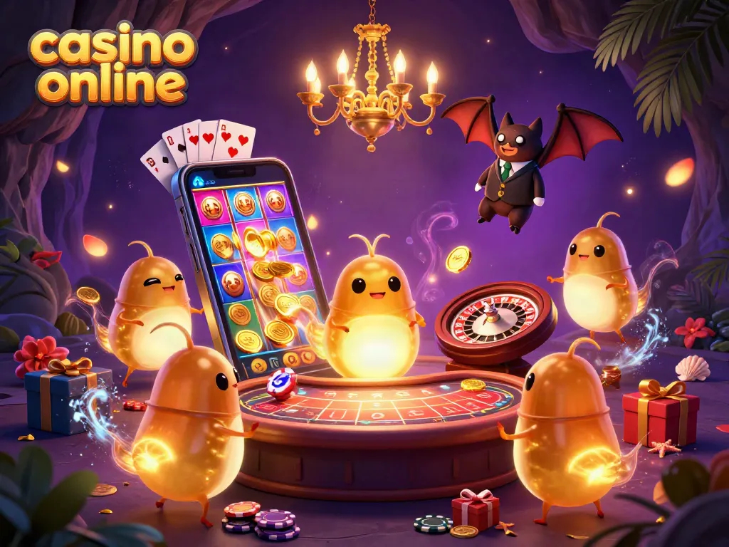 Juega en un casino online iluminado por luciérnagas y una decoración brillante.