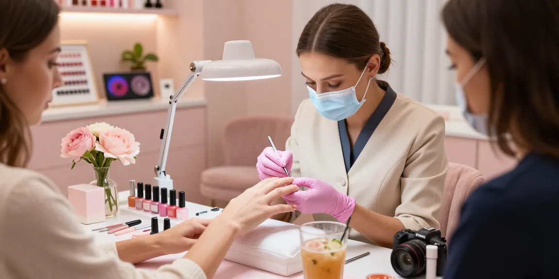 Luxury manicure at Paradise Nail Beauty salon with 100% disposable tools.