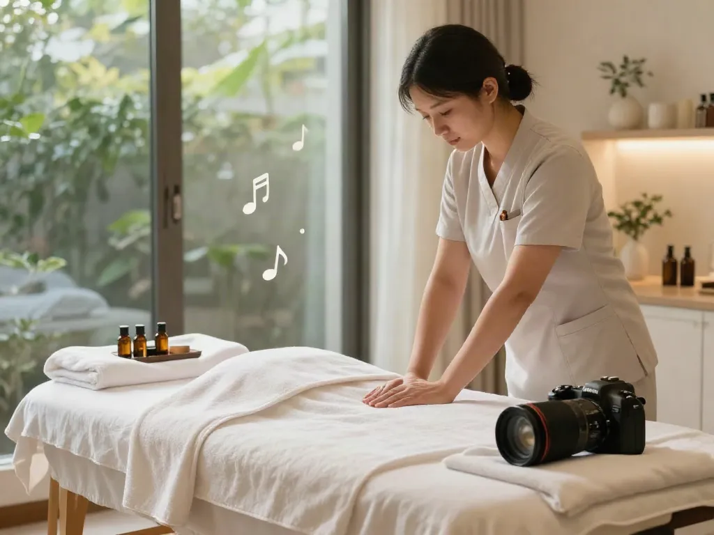 Relaxing 강남출장안마 massage space with tranquil ambiance and essential oils.