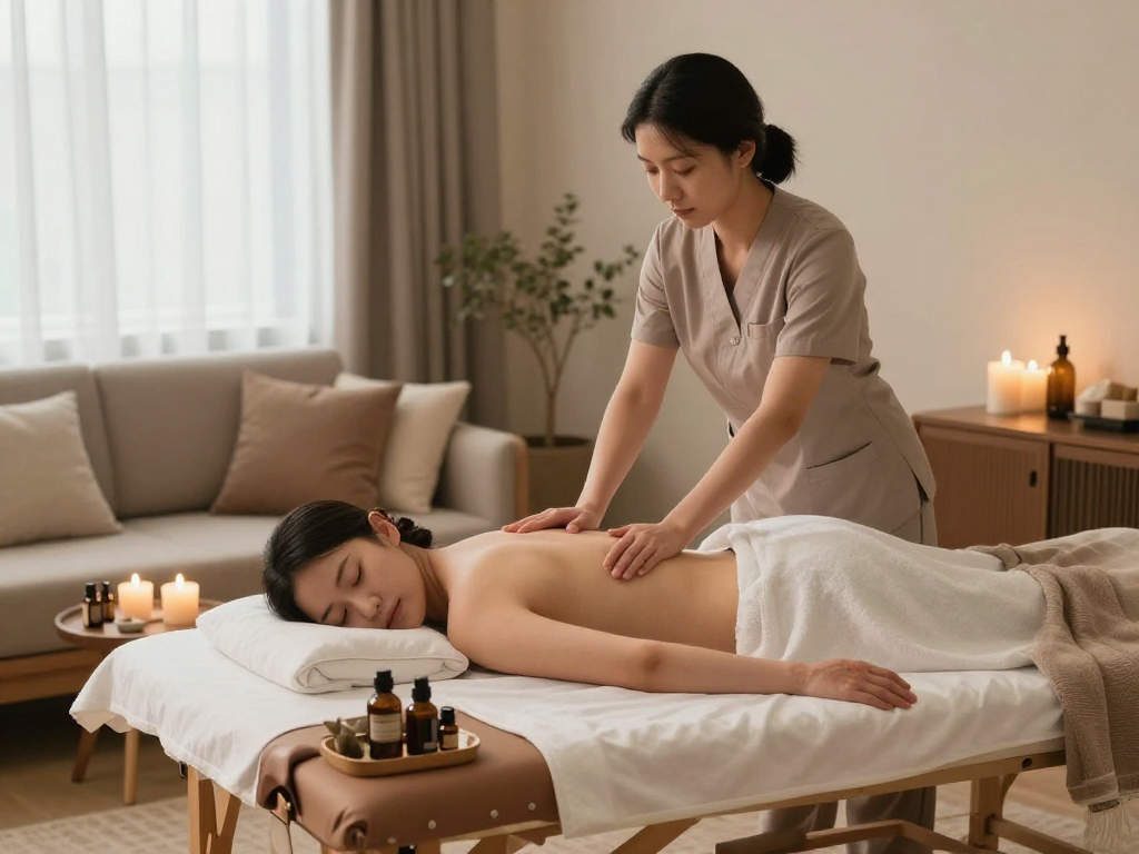 송파출장마사지 session in a cozy home setting with a skilled therapist.