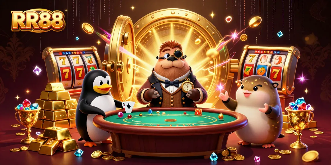 RR88's exciting underwater poker game showcases a walrus and friends amid valuable treasures.