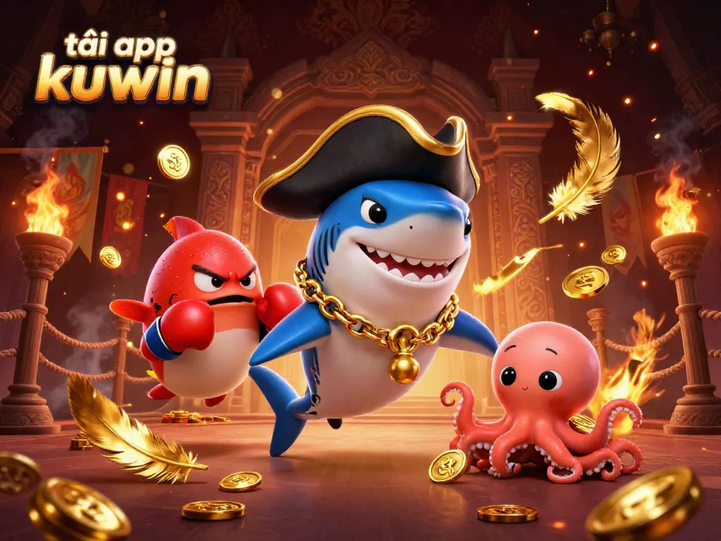 Engage with the fun characters and gold treasures in the vibrant illustration, as you tải app kuwin.