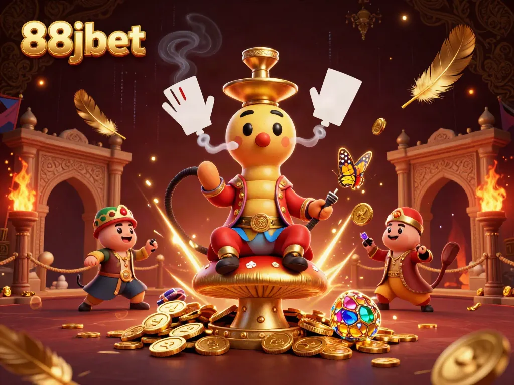 Experience the thrilling 88jbet adventure with a vibrant casino scene featuring unique characters and elements.