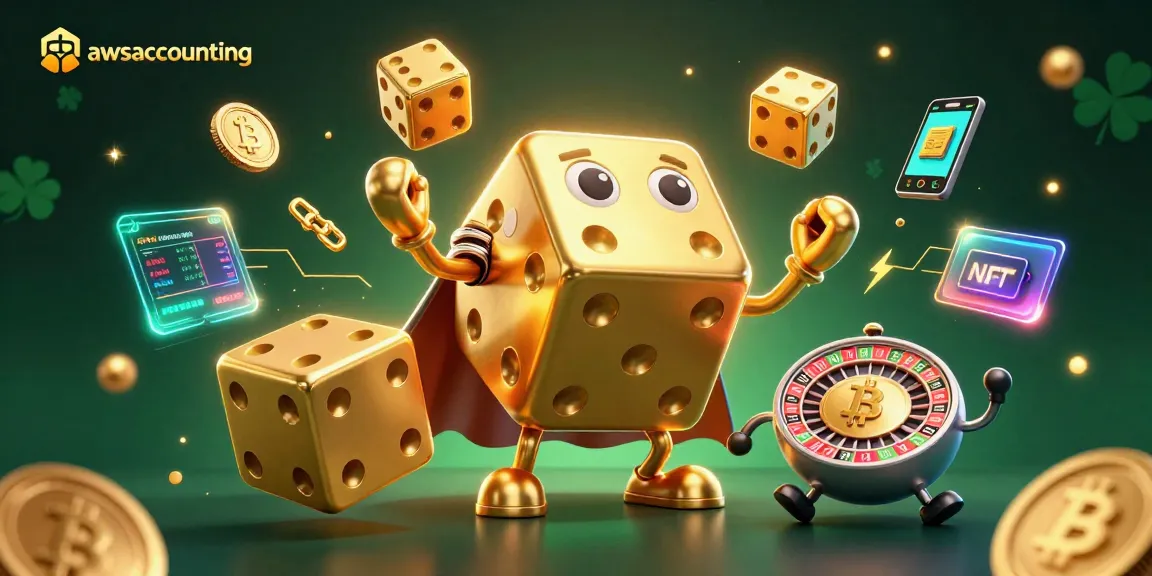 Engage with awsaccounting's thrilling casino gaming experience featuring vibrant dice and crypto elements.