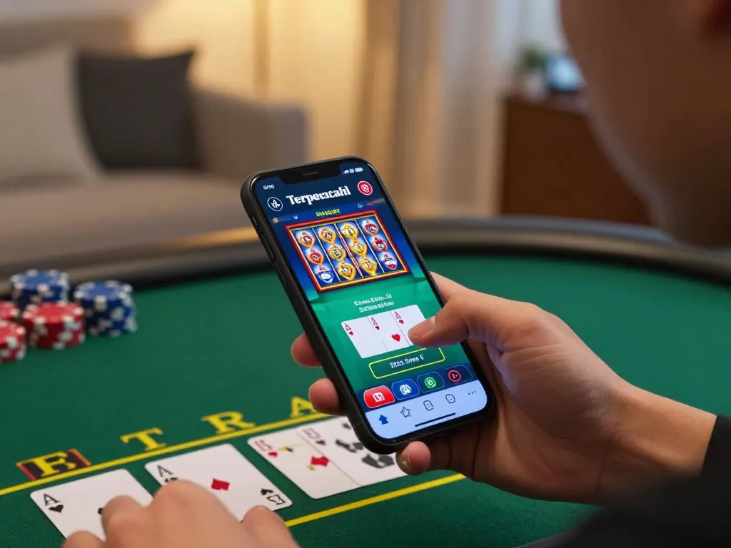 Engaging gameplay on Slot Terpercaya app, showcasing live dealer blackjack game for strategic fun