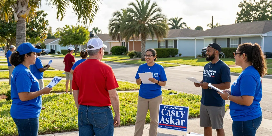 Community volunteers campaigning for Casey Askar in Florida's FL-22 district.