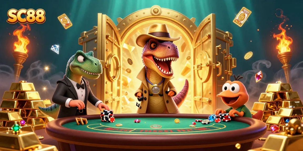 Experience high-stakes action at SC88 with a velociraptor card counter and treasures galore.