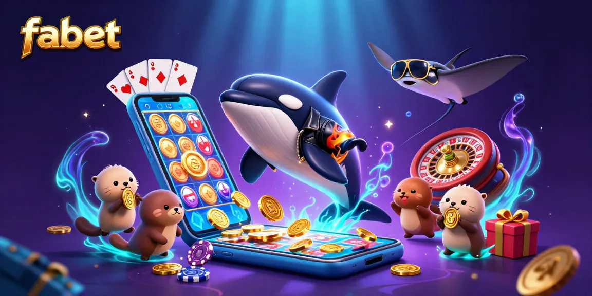fabet casino adventure featuring an orca whale, stingray, and otters with coins