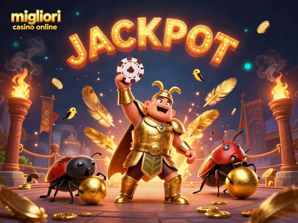 Scopri i migliori casino online e vinci con il joystick d'oro e il jackpot con gli insetti 3D.