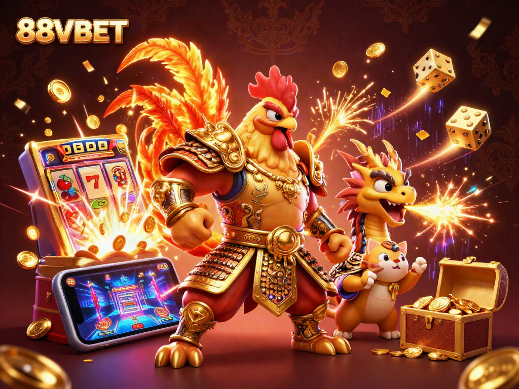 Engage in thrilling gaming at 88VBET with vibrant 3D characters, slot machines bursting with rewards.