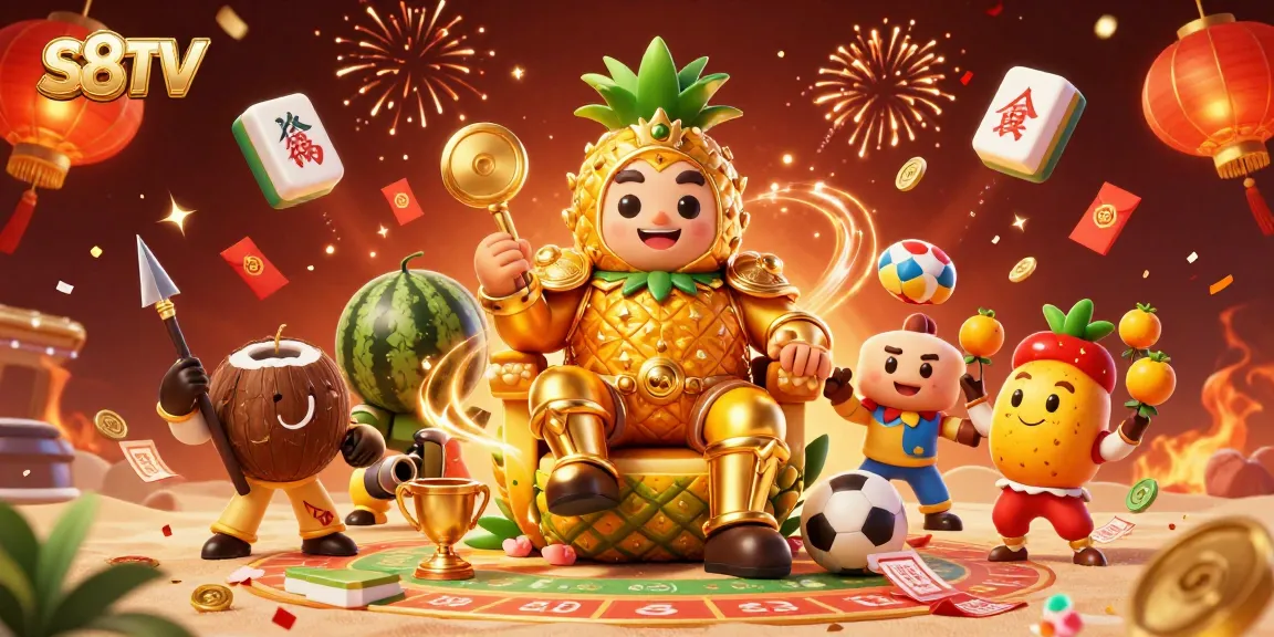 S8TV showcases sports betting excitement with a vivid 3D casino scene featuring vibrant characters and elements.