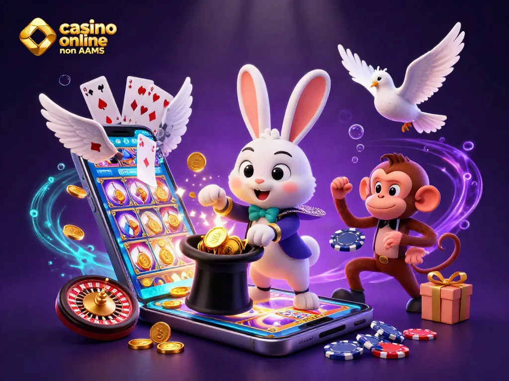 Gioca nei casinò online non AAMS e vinci con slot colorate e premi speciali nel fantastico mondo del gioco d'azzardo.
