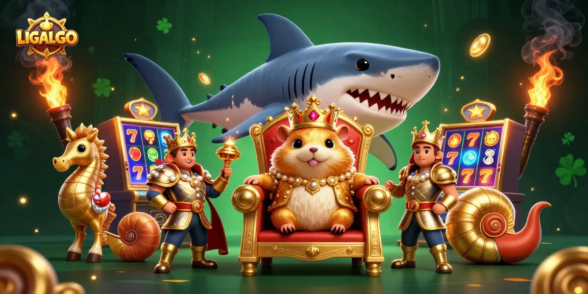 LIGALGO invites players to indulge in vibrant slot games with a golden hamster king in 3D casino magic.