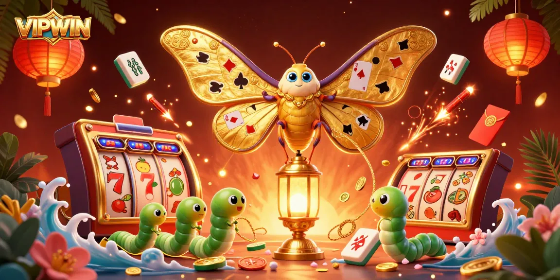 Experience the thrilling world of VIPWIN with unique casino symbols in this vibrant, engaging illustration.