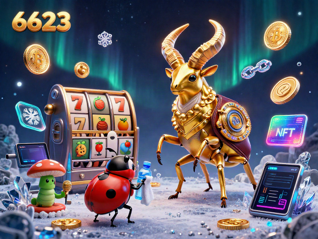 Experience exhilarating gameplay at 6623 with a vibrant scene featuring a giant golden stag beetle champion amidst rich gambling elements.
